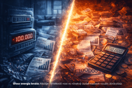 orosz energia leválás költsége – 100000 forintos rezsinövekedés és családi kiadások vizuális ábrázolása