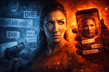 ubint Réka halálos fenyegetés online gyűlölet vizuális ábrázolása